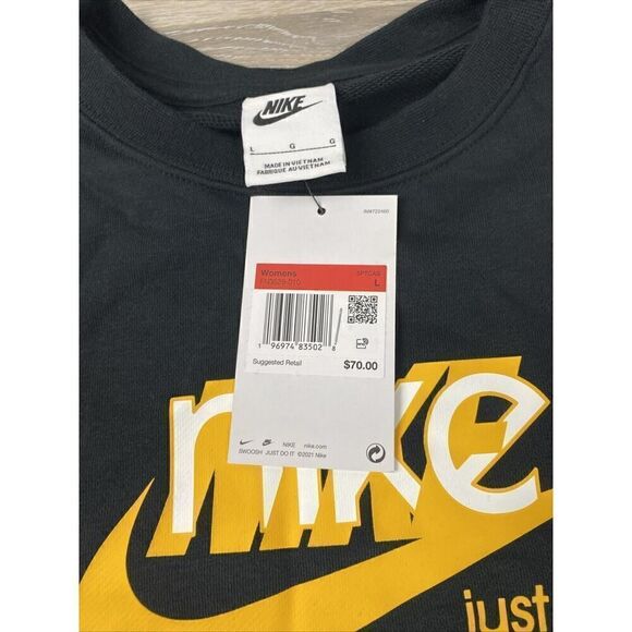 Nike Just Do It Women's Sweater Black FN3628-010 Size Large $70 - Picture 4 of 8
